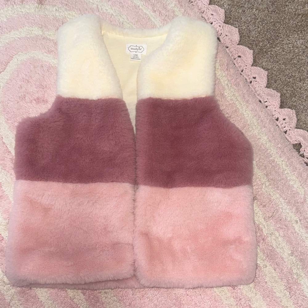 Colorblock Faux Fur Vest